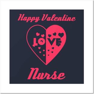 Heart in Love to Valentine Day Nurse Posters and Art